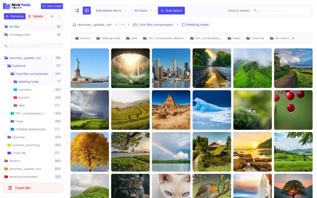 Ninja Media | Ninja Media Organize Media Files With Folders System | Advanced Version Of WordPress Media Library | WordPress Media Library | Advanced Media Library