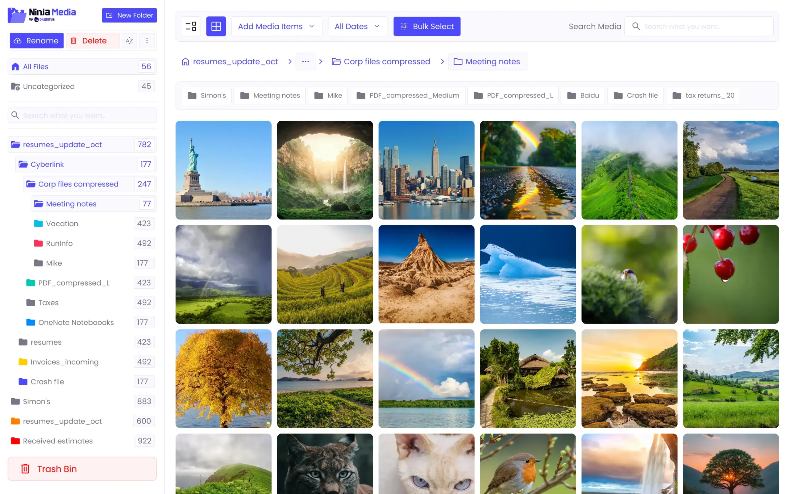 Ninja Media | Ninja Media Organize Media Files With Folders System | Advanced Version Of WordPress Media Library | WordPress Media Library | Advanced Media Library
