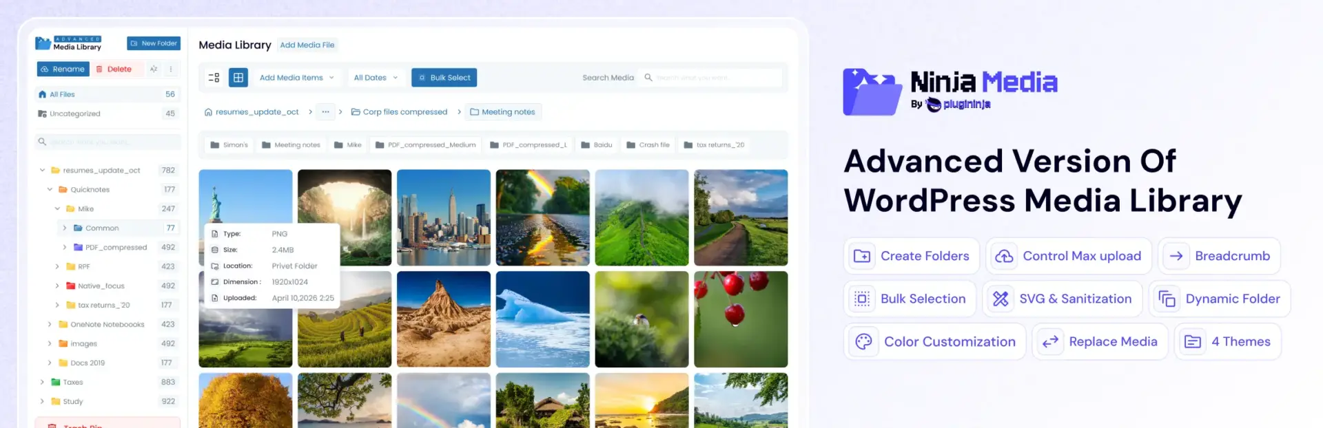Ninja Media Best Media Library Plugin-For WordPress