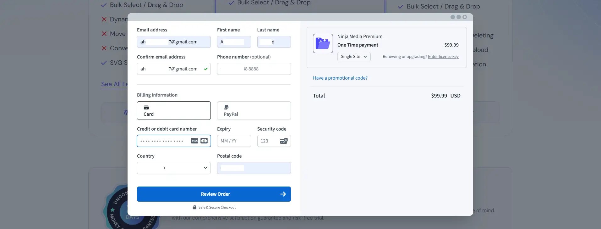 Ninja Media Freemius Purchase Popup