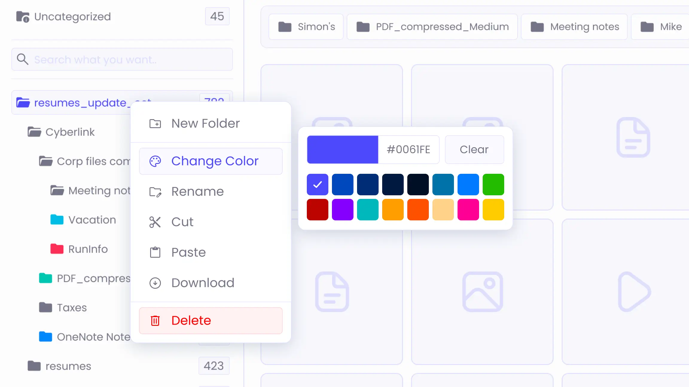 Color Coded Folders