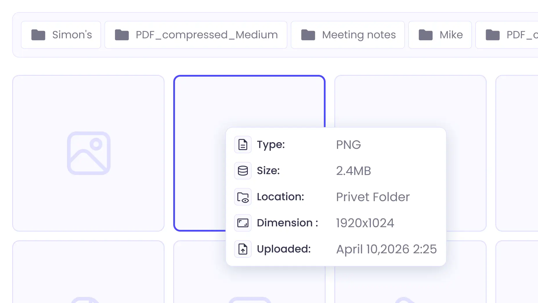 Media Details On File hover
