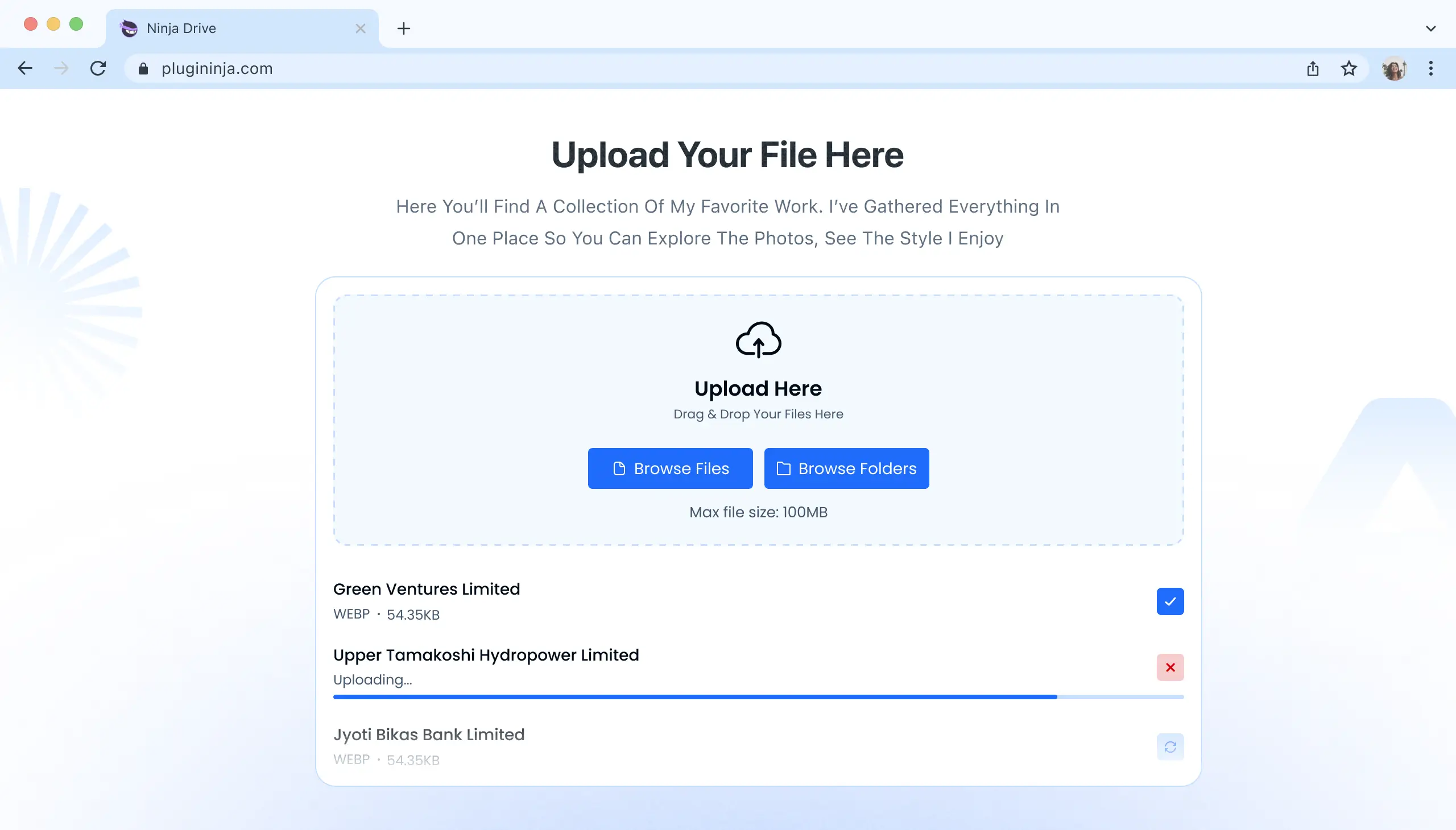 Easy Upload Box Of Ninja Drive - All In One Integration For Google Drive
