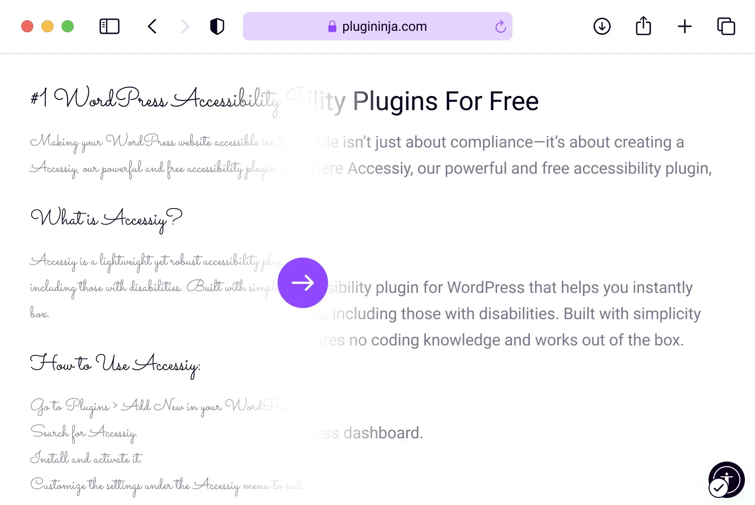 Ninja Accessibility Readable Fonts